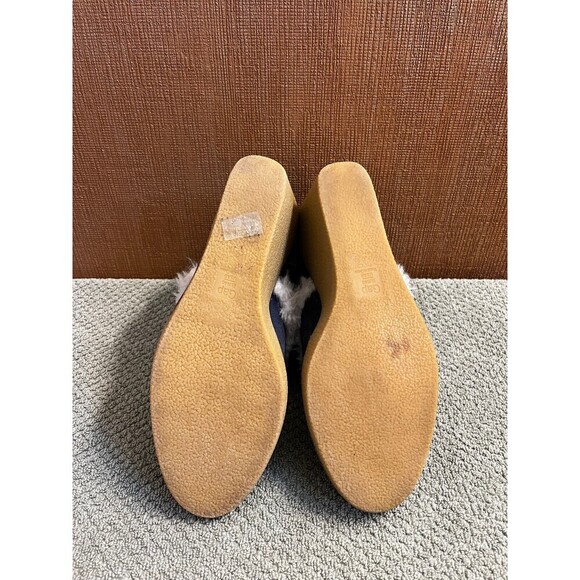 GAP GWEN SHEARLING BLUE SUEDE FAUX FUR LINED PLATFORM WEDGE ANKLE BOOTS SZ 9 - Picture 5 of 5